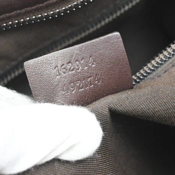 GUCCI Logo Guccissima GG Pattern Shoulder Bag Leather Brown Italy 82FB922 - Picture 16 of 16